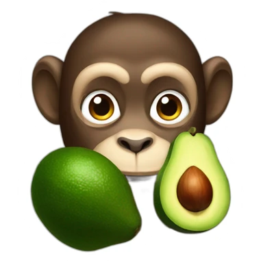 Monkey-with-an-avocado sticker