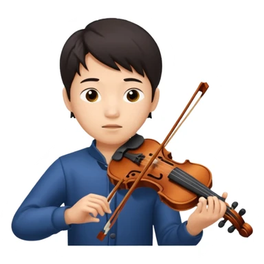 asian boy playing violin sticker