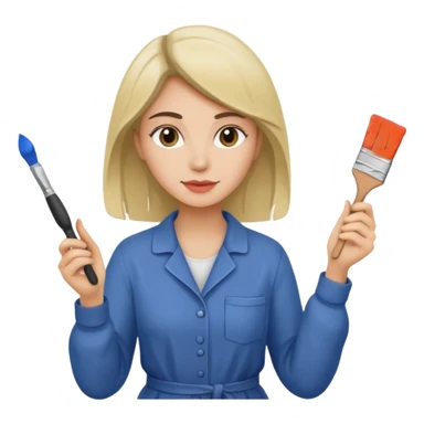 woman painter sticker