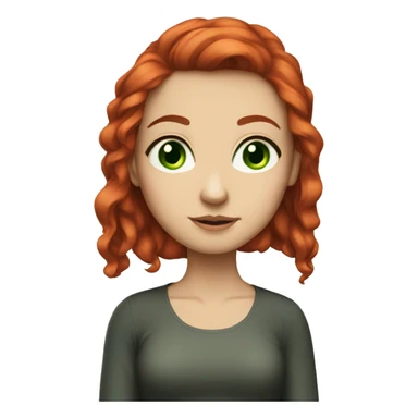 white girl red hair green eyes sticker