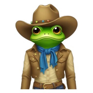 frog cowboy lgbt rainbow sticker