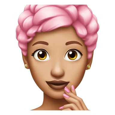 pink nails on tanned white skin  sticker