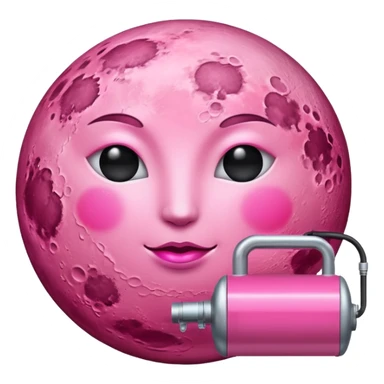 a pink full moon with a pink fuel pump, the fuel pump tube should be connected to the pink moon sticker