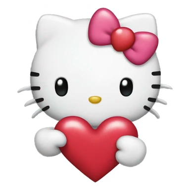 hello kitty with heart sticker