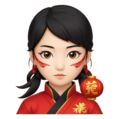 Ninja Girl ,Chines new years sign sticker