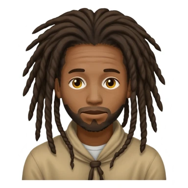a black men with black long dreads that cover his face  sticker