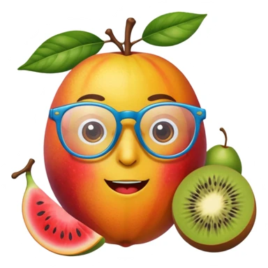 fruit with glasses sticker