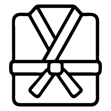 Folded martial arts gi with belt wrapped around it sticker