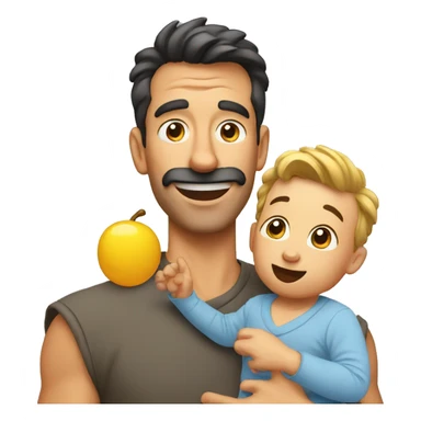 Goofy dad with baby sticker