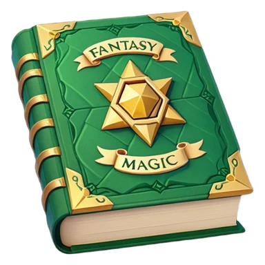 fantasy magic green book low poly sticker