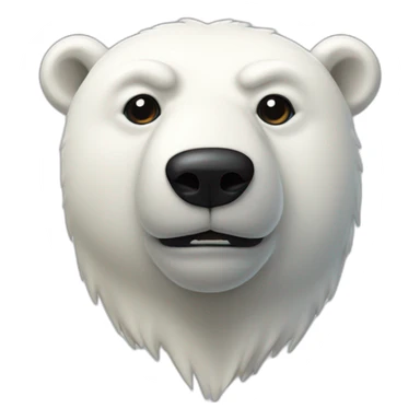 bust of an anthropomorphic polar bear with black hair in its head and three black dots in its muzzle sticker
