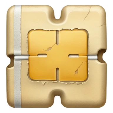 medical bandage with yellowish dirt and stains sticker