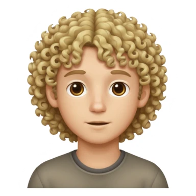 brunette boy with curly hair and blonde tips sticker