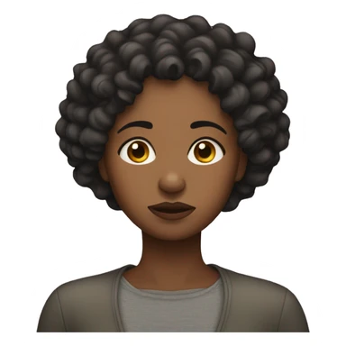 sad black woman with short tight curly hair sticker