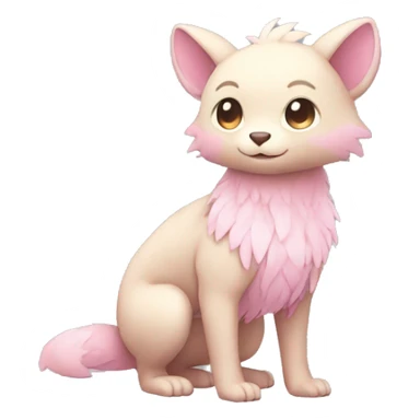 Cute cool beige pink animal hybrid Fakemon full body sticker
