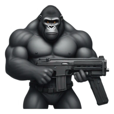 Buff Gorilla holding an M13 gun sticker
