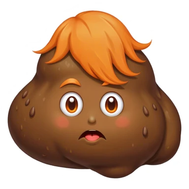 Blob of poop brown with orange with Donald Trump’s hair sticker