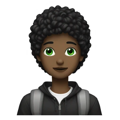 An eboy green eyes shortblack hair  sticker