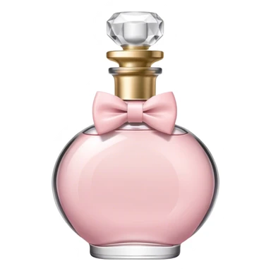 Pastel pink Perfume bottle with a white bow tie  sticker