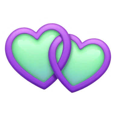 Two-hearts-coloured-light-pastel-shade green color and purple sticker