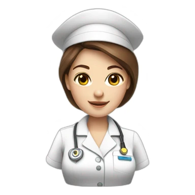 Cruise ship nurse girl with brown hair sticker