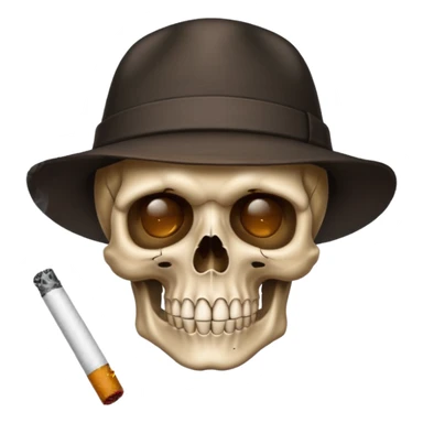 Skull , hat , cigarette  sticker