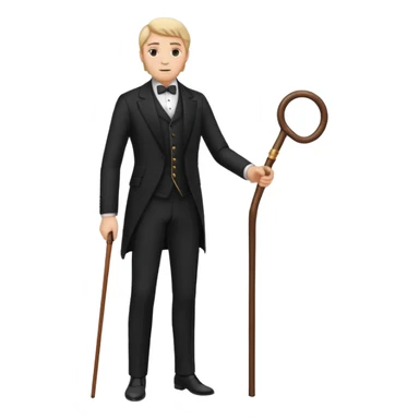 elegant 19th century man wearing a top hat, full body, standing, front view sticker