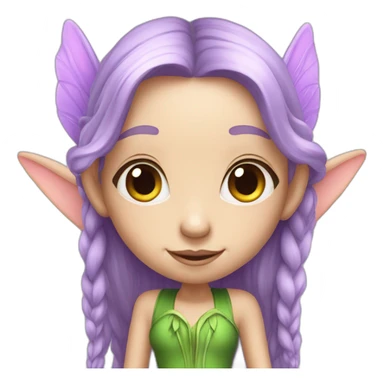 cute lilac elf fairy with long hair sticker
