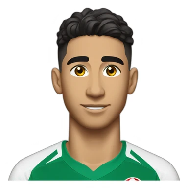 Achraf hakimi with morocco jersey sticker