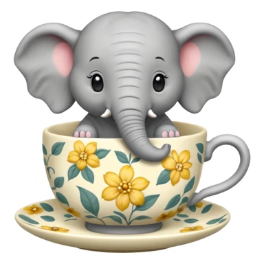 Elephant in a tea cup sticker