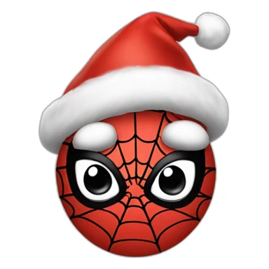 spiderman with cristmas hat sticker