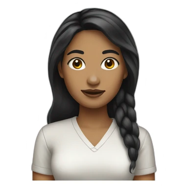 Woman black hair painter sticker