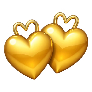 2 goldene funkelnde Herzen sticker