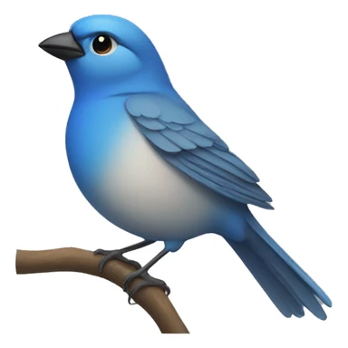 blue sparrow with sticker