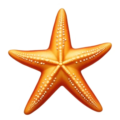 starfish on sandy beach, top-down view, apple emoji style, alternate version sticker