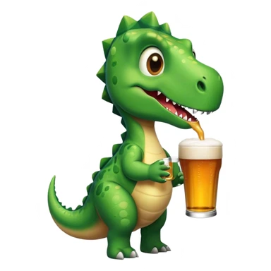 Dinosaur drinking a pint  sticker