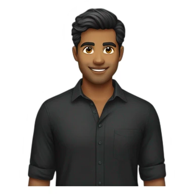 handsome 27 year old sri lankan guy in black shirt sticker