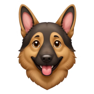 cartoon style dark German Shepherd dog with longer tongue hanging out  sticker