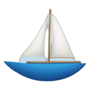 blue sailling boat white circle  sticker