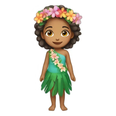 little tahitian girl with a flower crown sticker
