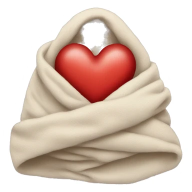 A heart wrapped in a blanket sticker