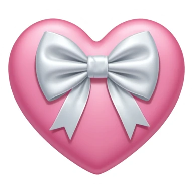 Pink heart with white bow  sticker
