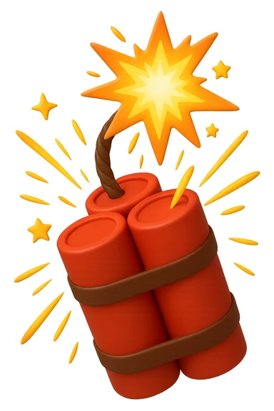 EMOJI STILE IPHONE 3D DI unA dinamite CHE SCOPPIA sticker