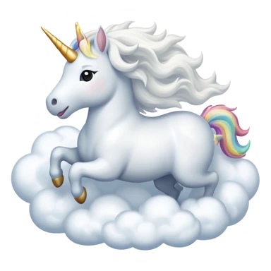 A unicorn flying through clouds, smiling dreamily sticker