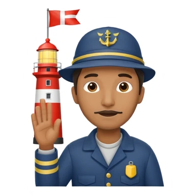 lighthouse Keeper raising signal flag sticker