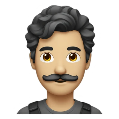 Man with black moustache and stylish hair sticker