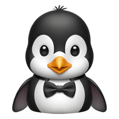 Penguin wear cute bow tie sticker