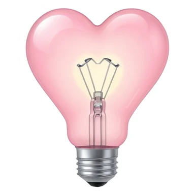 pastel pink heart light bulb sticker