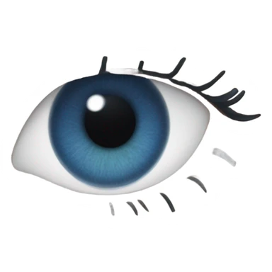 realistic dark blue eye with eyelid and eyelashes sticker