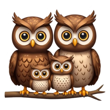 Three Owl Families sticker